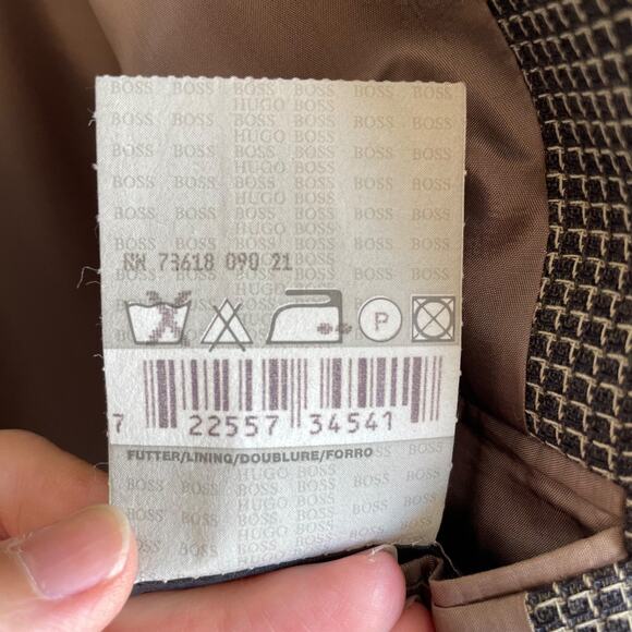 Hugo Boss Mens Blazer 100% Virgin Wool Sport Coat Size 40S Pin Check Einstein US - Picture 11 of 11